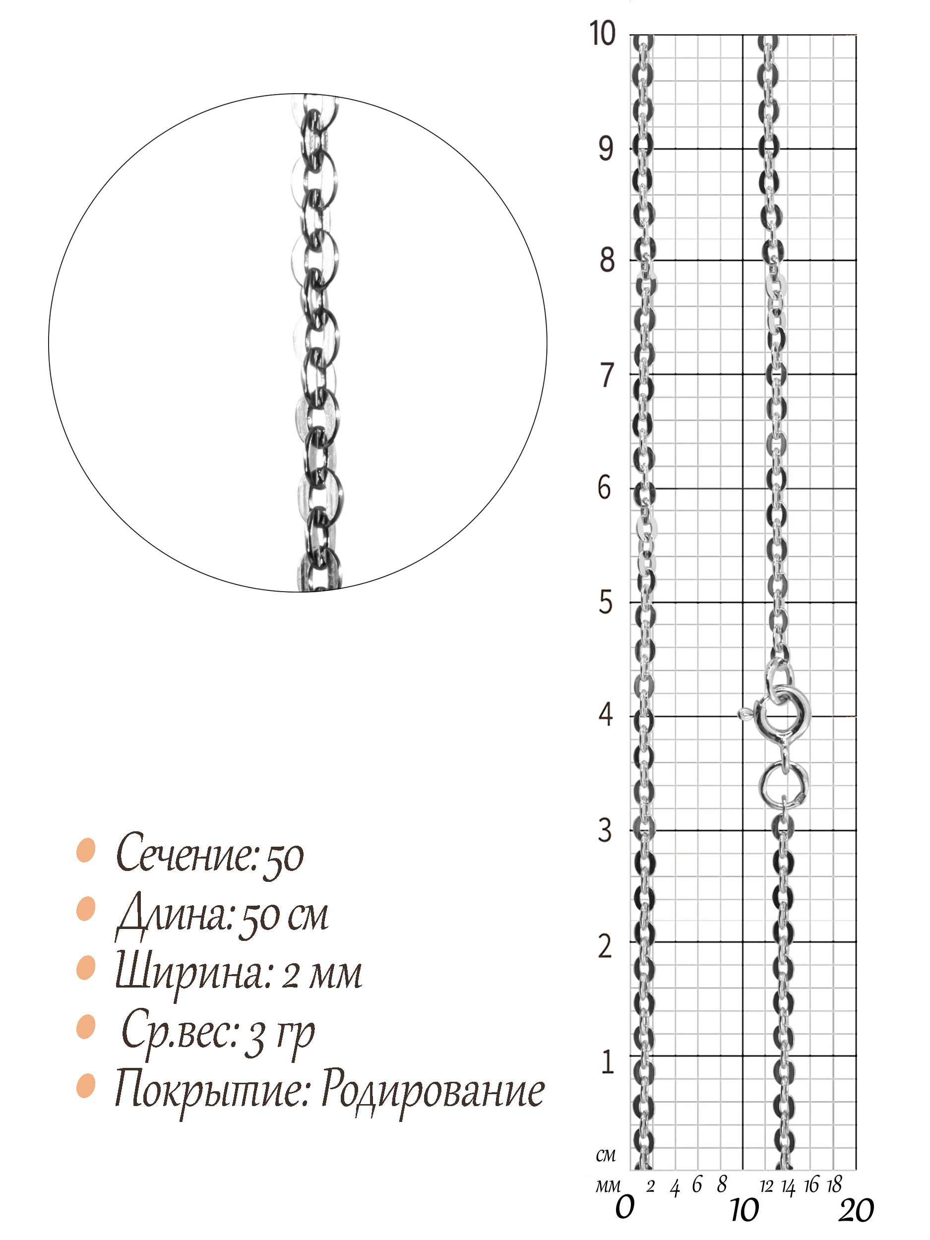 Цепь Якорь плоский