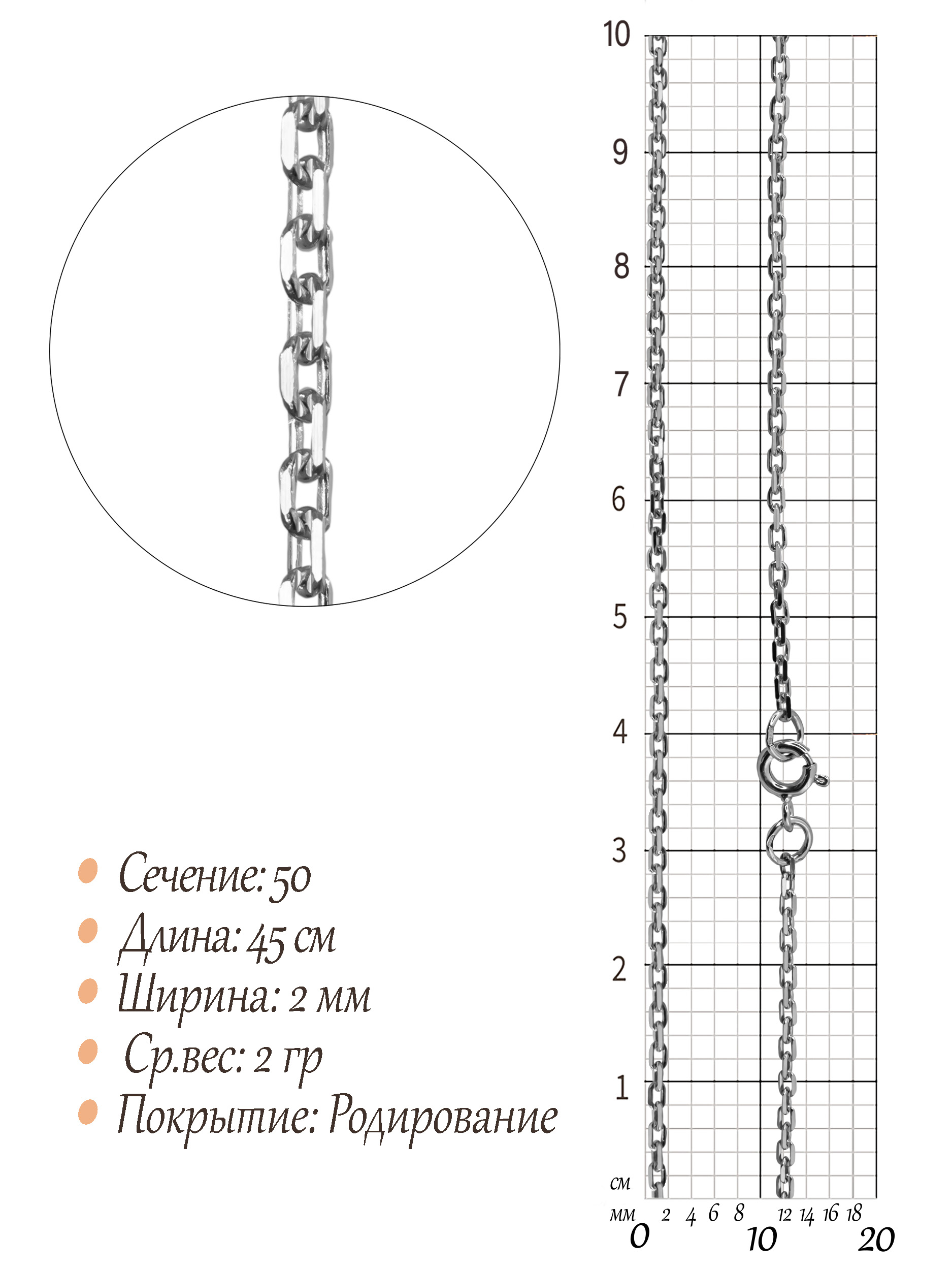 Цепь Якорь граненый